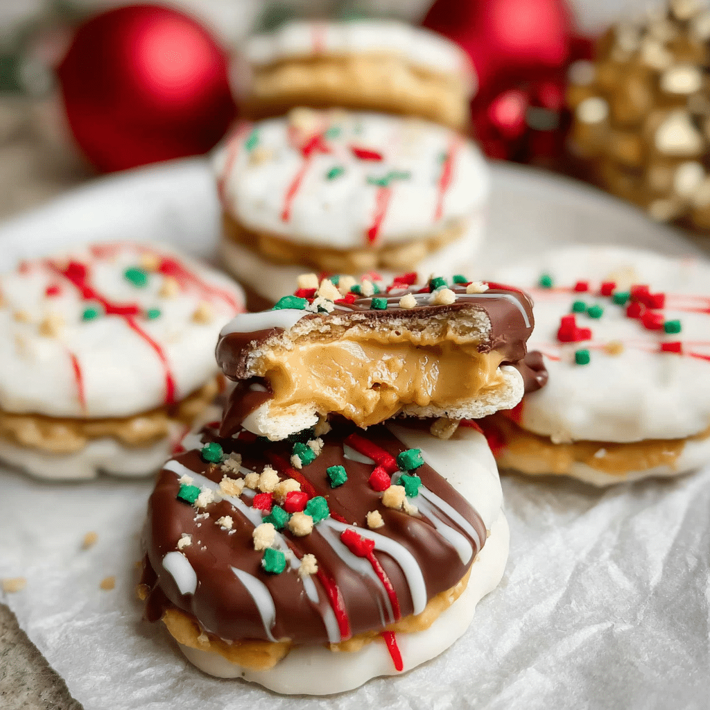 No Bake Christmas Peanut Butter Ritz Crackers