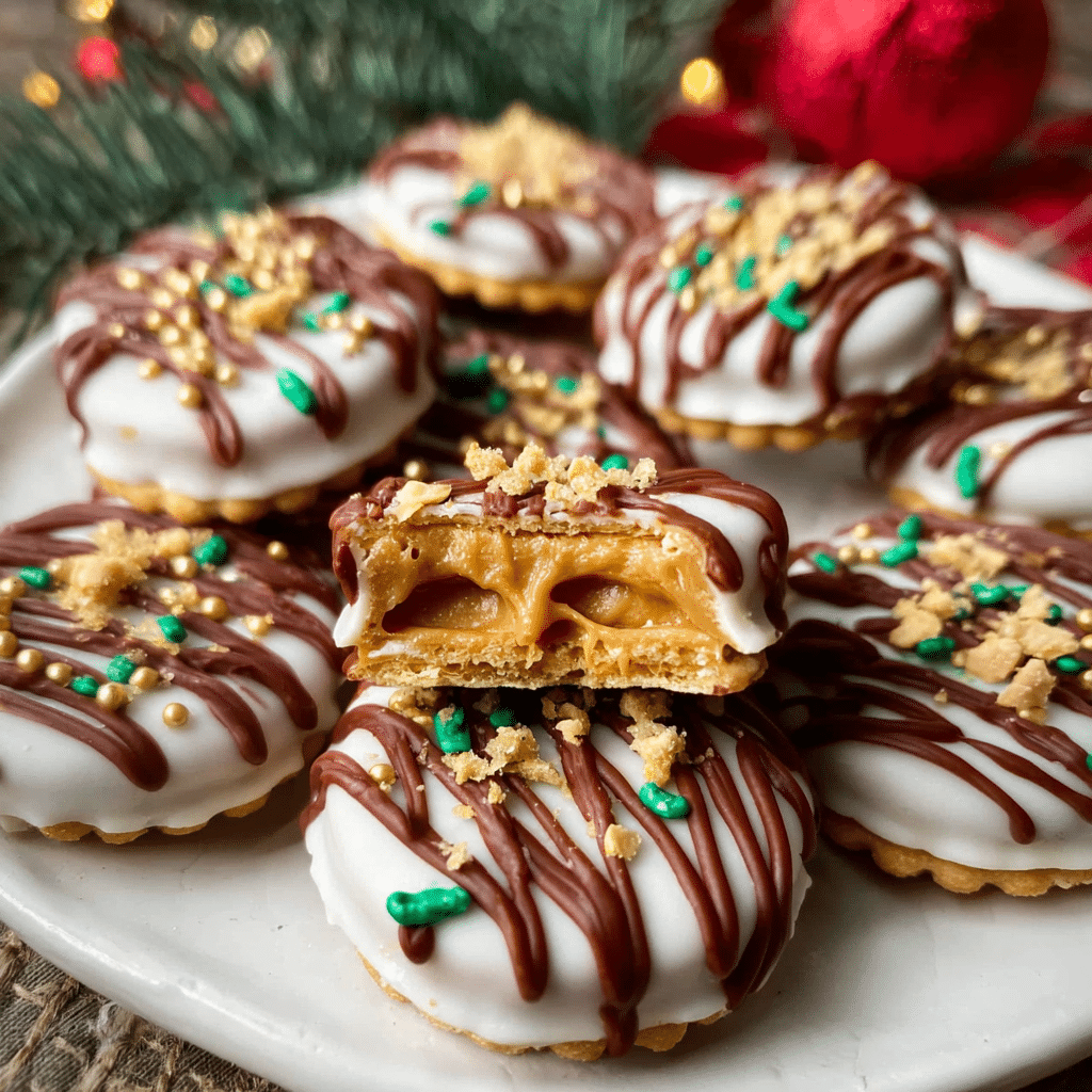 No Bake Christmas Peanut Butter Ritz Crackers
