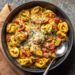 One-Pot Spicy Garlic Butter Chicken Tortellini