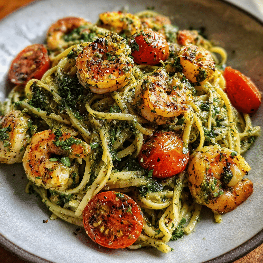 Pesto Pasta with Shrimp