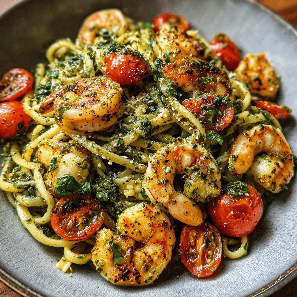 Pesto Pasta with Shrimp
