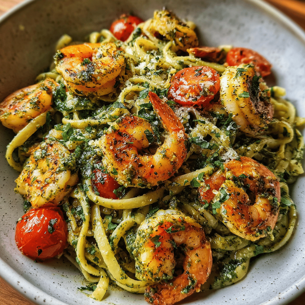 Pesto Pasta with Shrimp