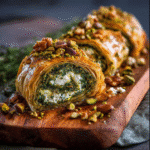 Pistachio-Feta Spanakopita Roulade