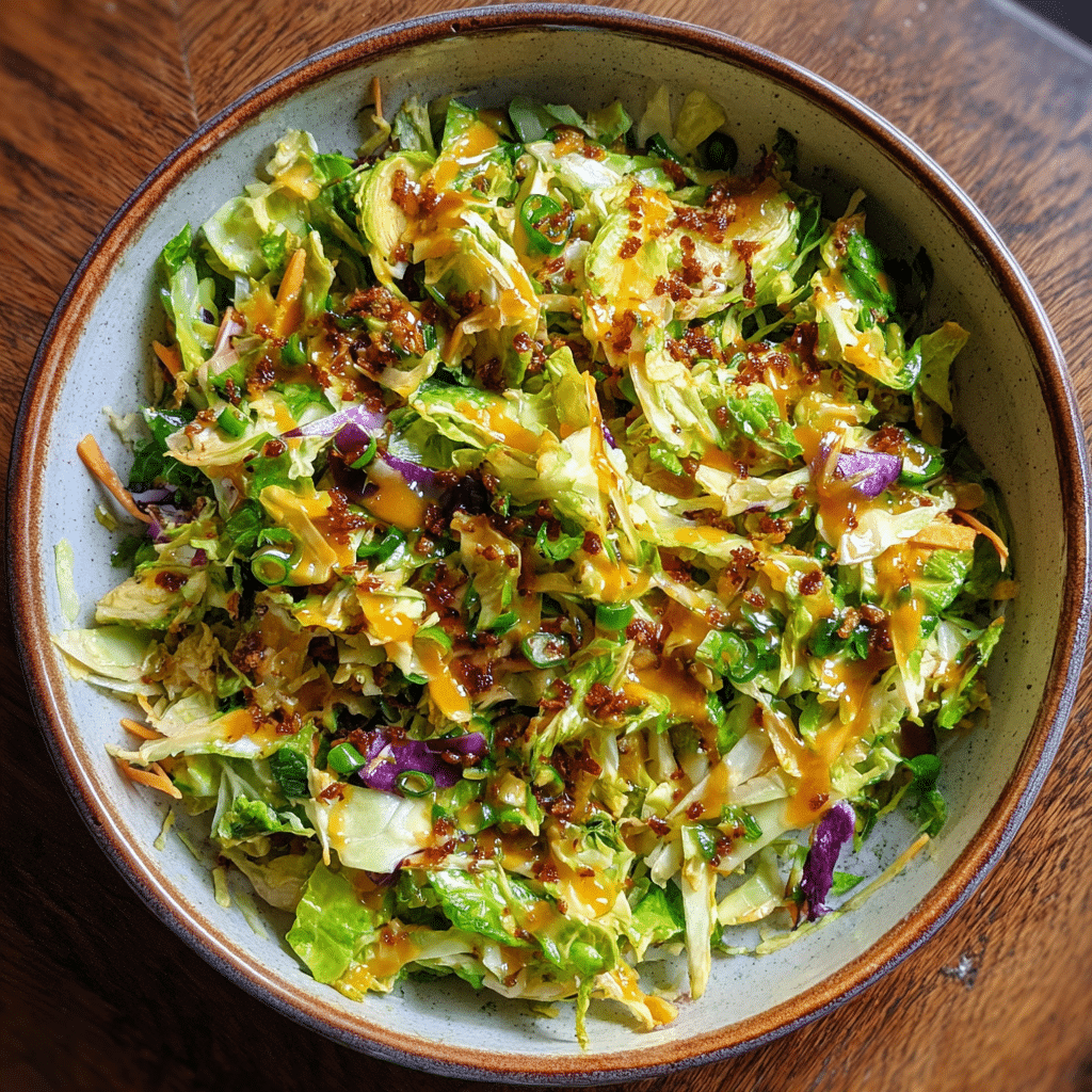 Shaved Brussels Sprout Salad with Hot Honey Vinaigrette