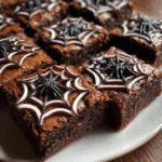Spider Web Halloween Brownies