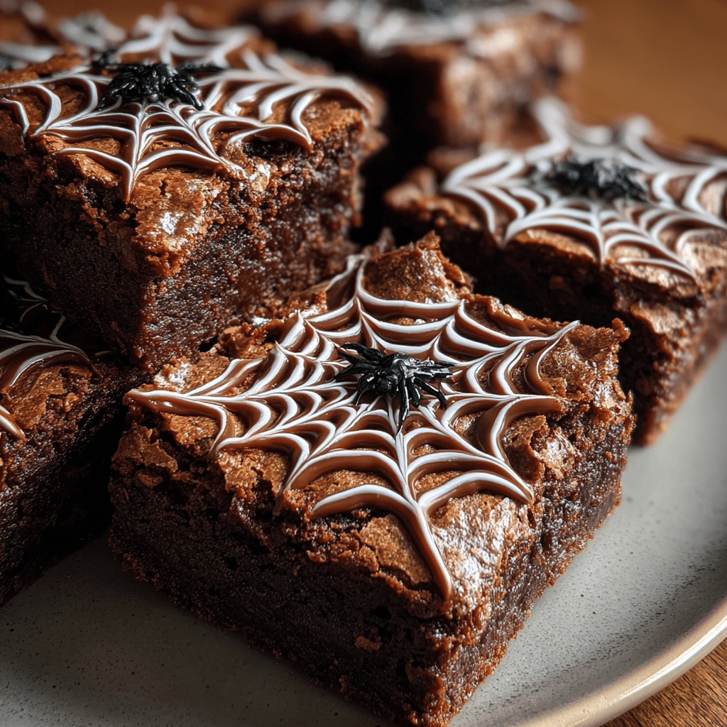 Spider Web Halloween Brownies