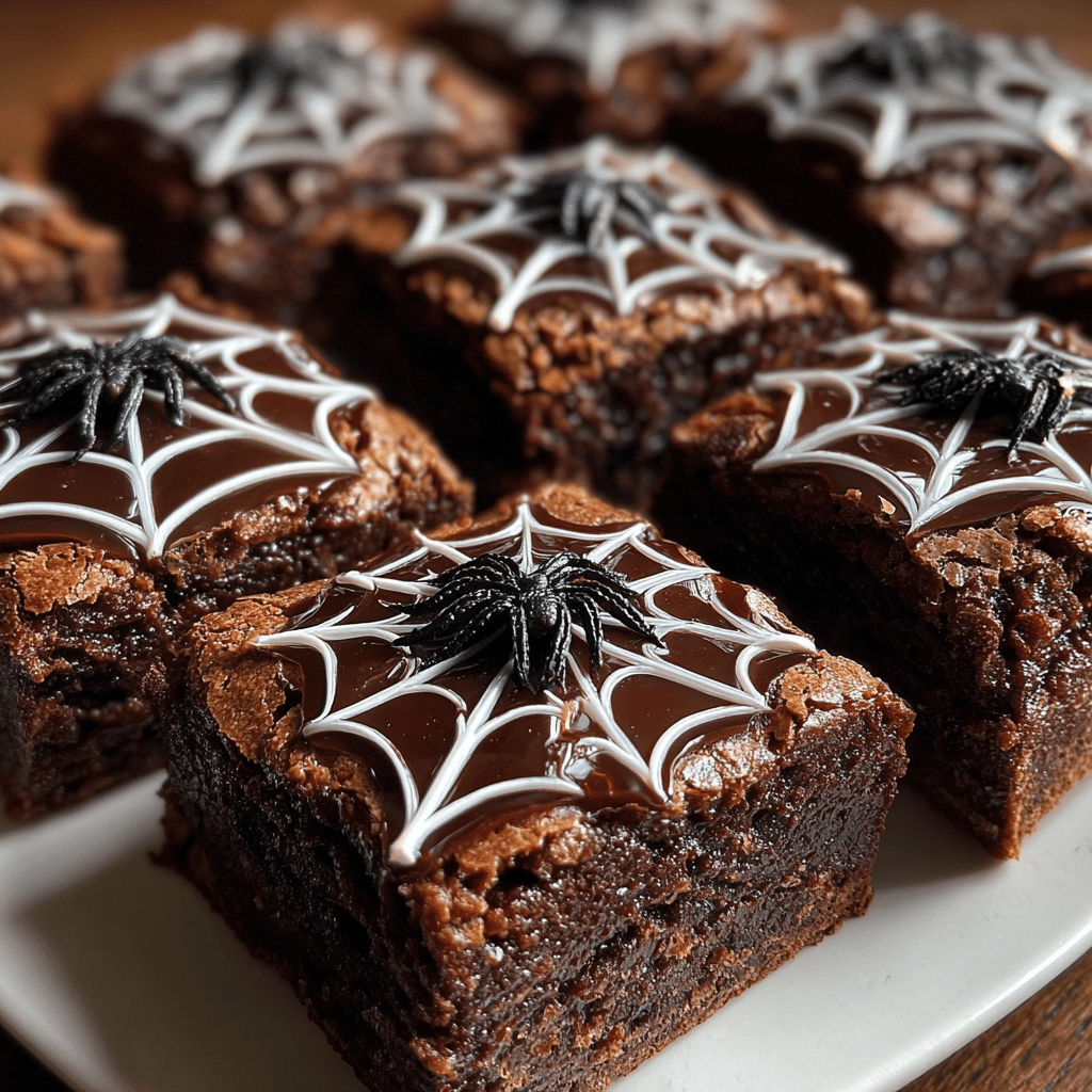 Spider Web Halloween Brownies