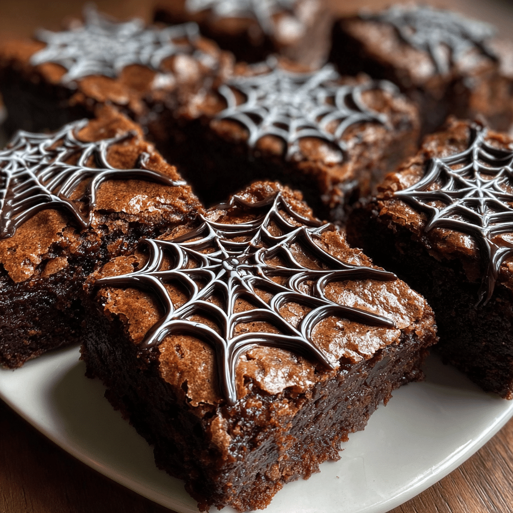 Spider Web Halloween Brownies