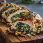 Spinach and Mushroom Stuffed Chicken