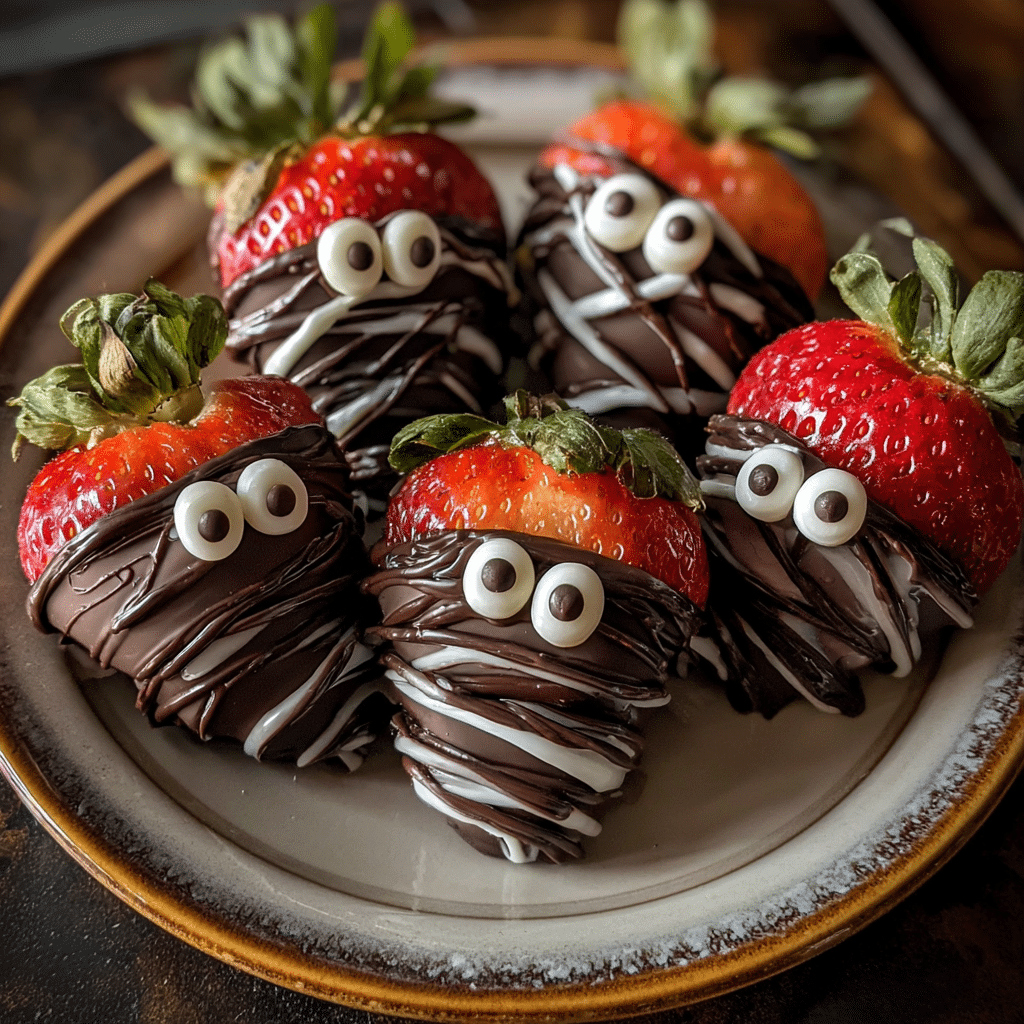 Chocolate-Covered Strawberry Mummies