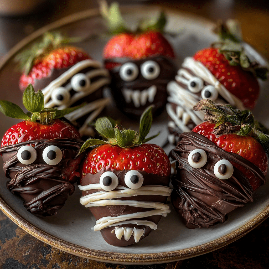 Chocolate-Covered Strawberry Mummies