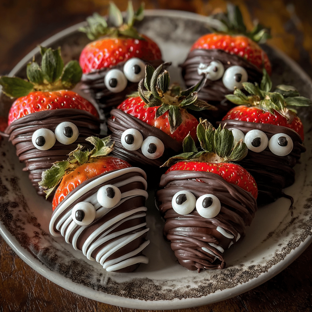 Chocolate-Covered Strawberry Mummies