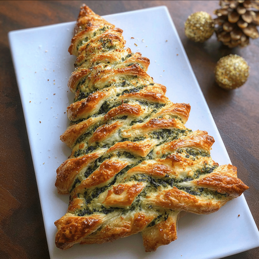spinach puff pastry christmas tree