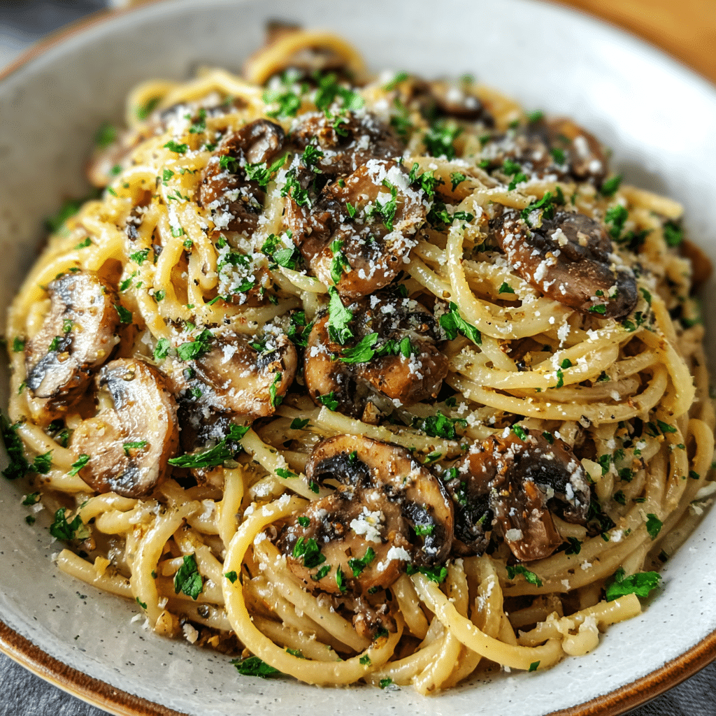 Mushroom Garlic Butter Pasta