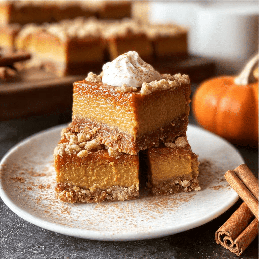 Pumpkin Bars with Gingersnap Crust
