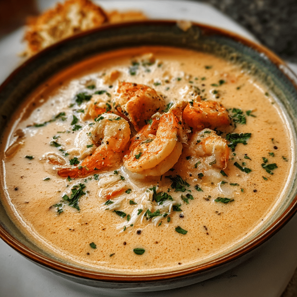 CRAB AND SHRIMP SEAFOOD BISQUE