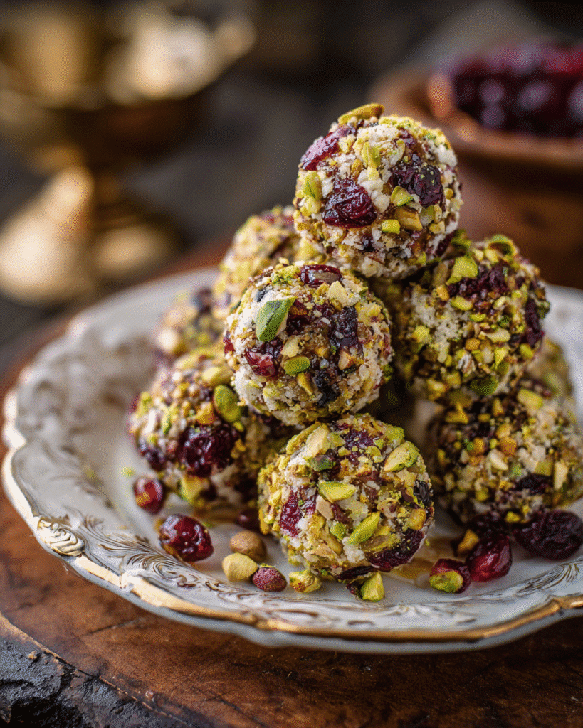 How to Make Warm Cranberry Pistachio Goat Cheese Truffles