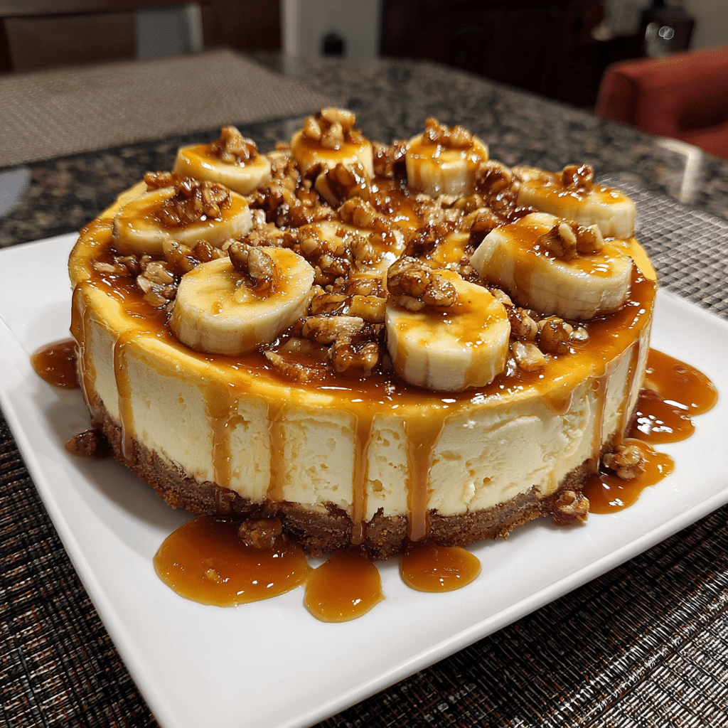 Banana Caramel Nut Cheesecake