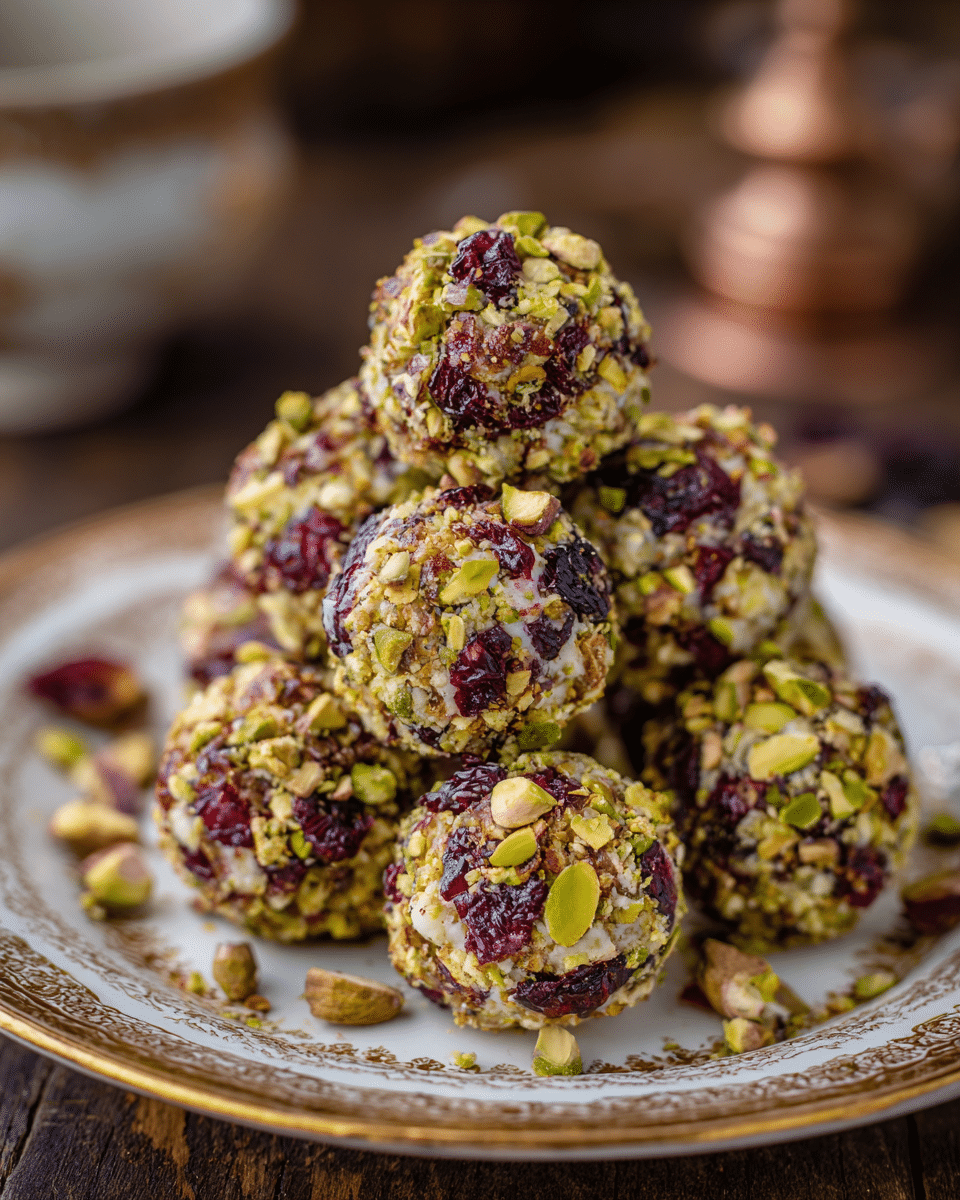 How to Make Warm Cranberry Pistachio Goat Cheese Truffles