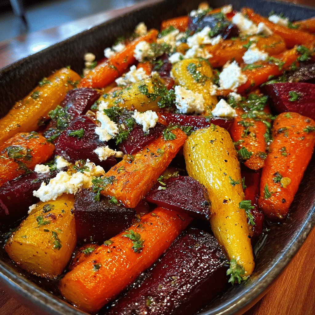 Roasted Carrot & Beet Medley with Honey & Feta