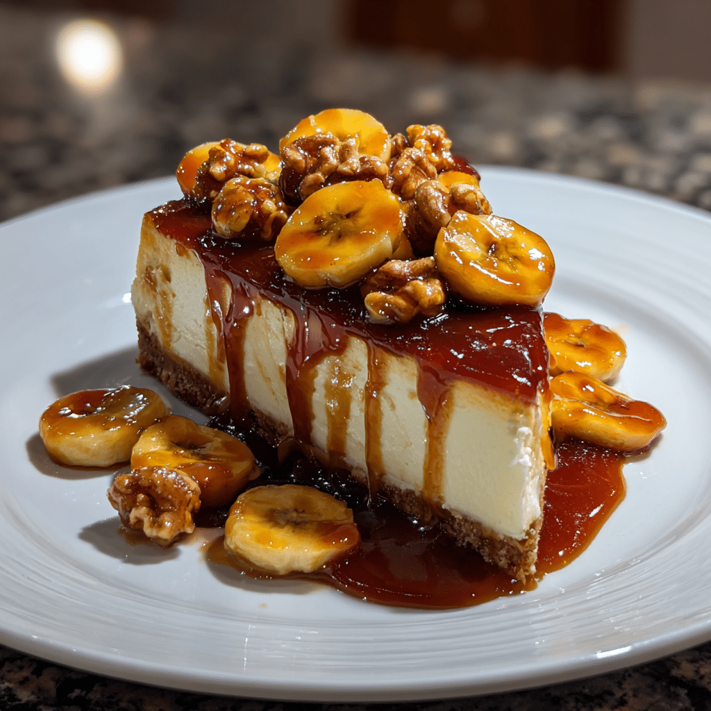 Banana Caramel Nut Cheesecake