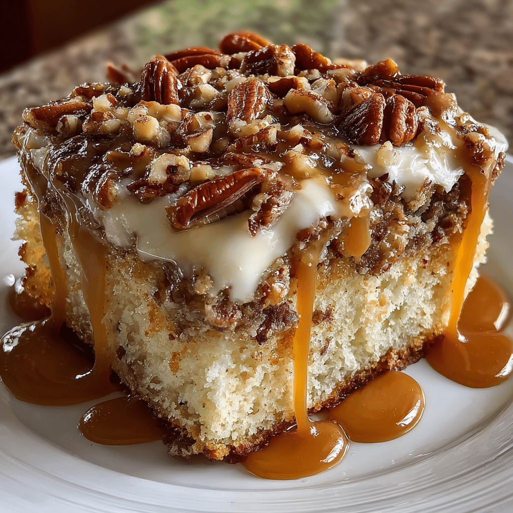 Butter Pecan Praline Poke Cake