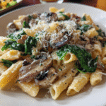 Parmesan Spinach Mushroom Pasta