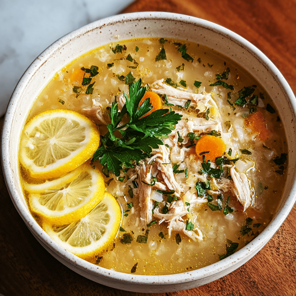 Crockpot Lemon Chicken Soup