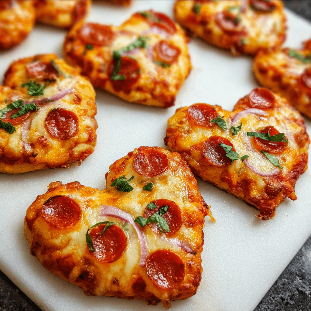 Heart-Shaped Mini Pizzas