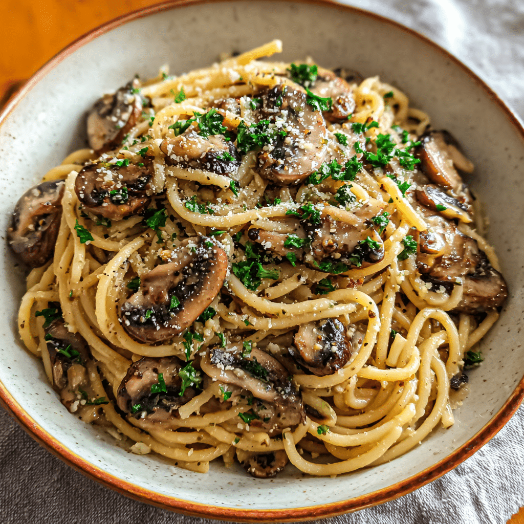 Mushroom Garlic Butter Pasta