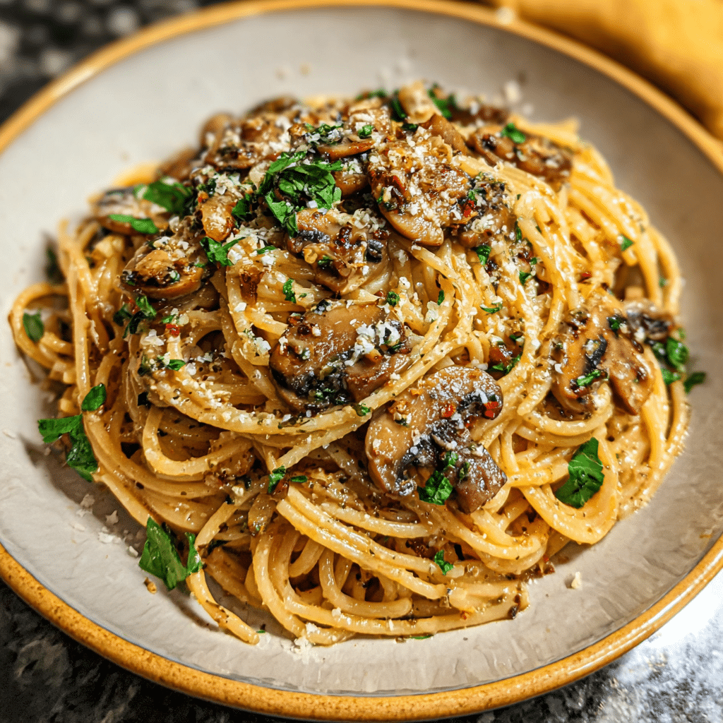 Mushroom Garlic Butter Pasta