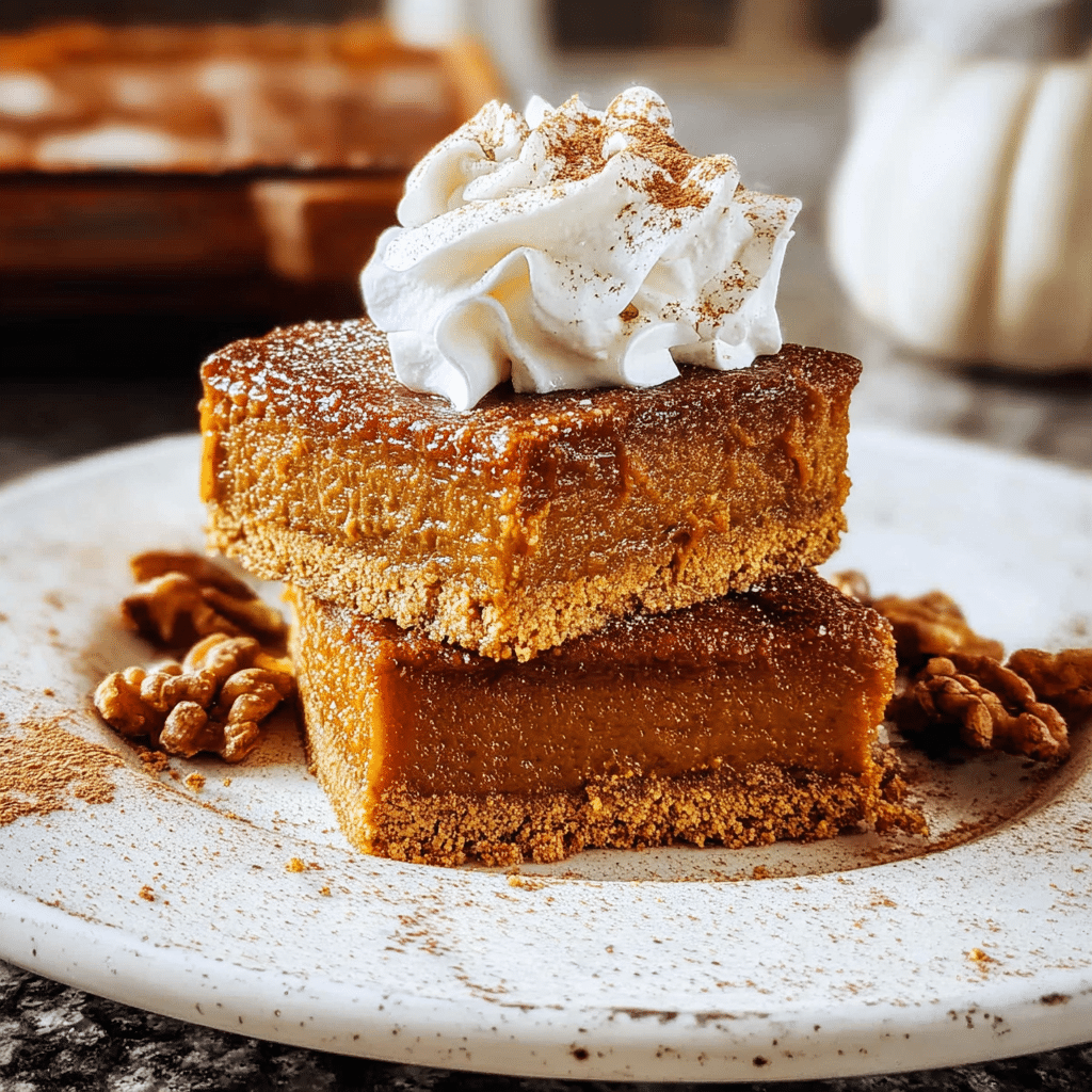 Pumpkin Bars with Gingersnap Crust