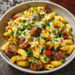 Sausage Apple & Cheddar Pasta Salad