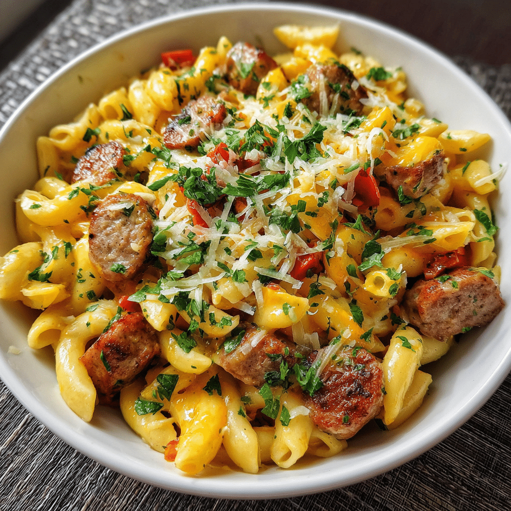 Sausage Apple & Cheddar Pasta Salad