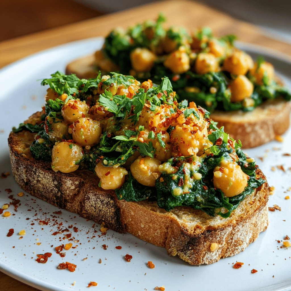 Smashed Chickpea & Spinach Toast