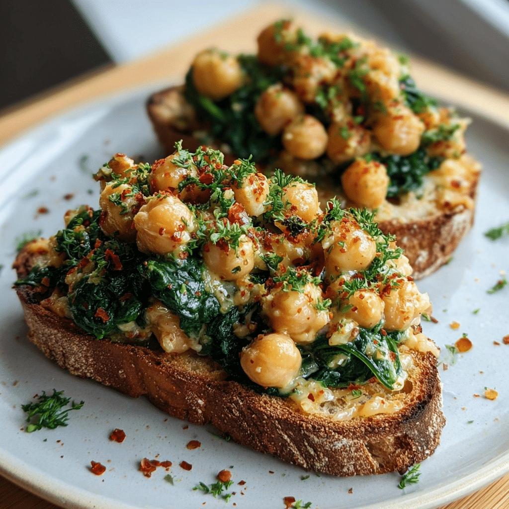 Smashed Chickpea & Spinach Toast