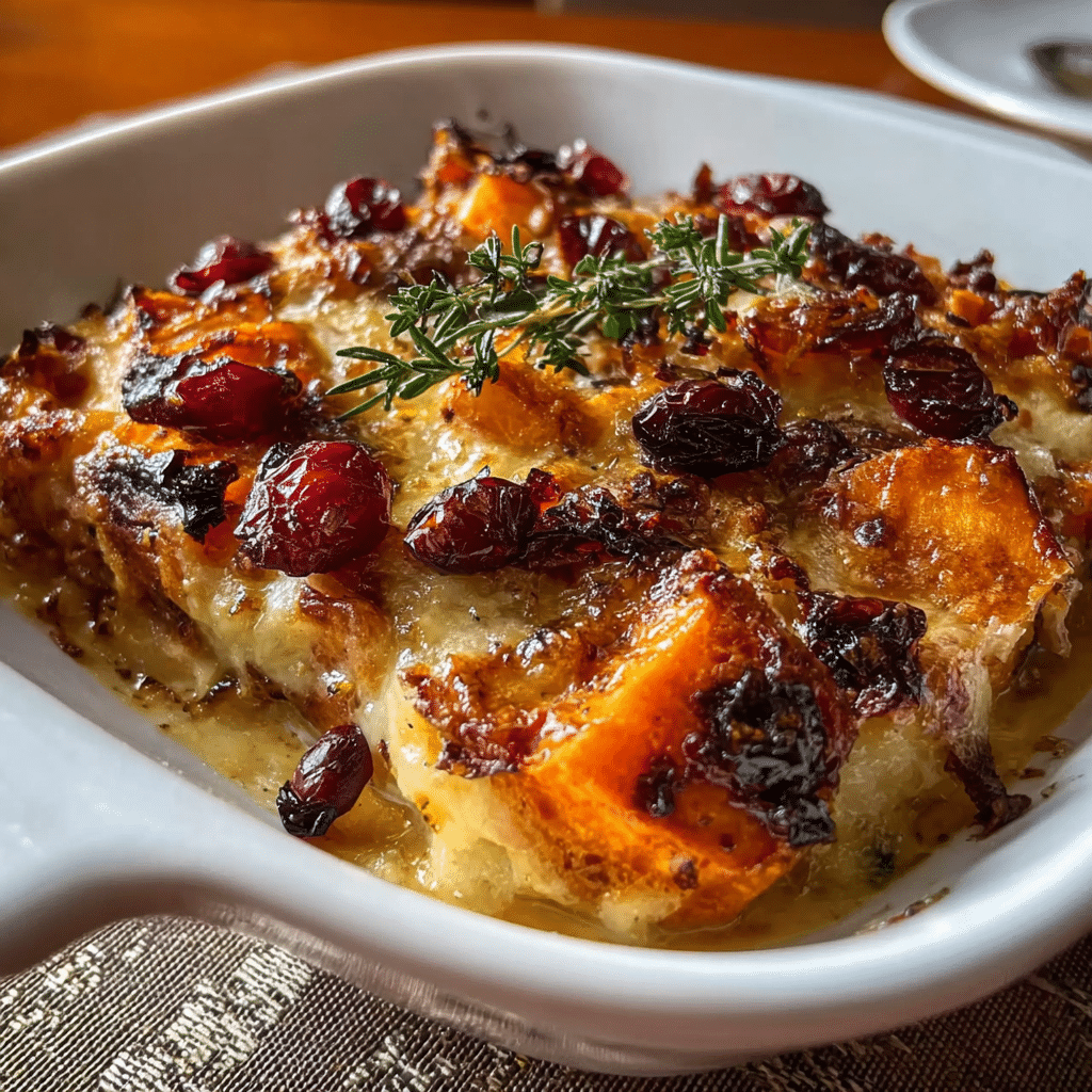 Sweet Potato & Cranberry Gratin