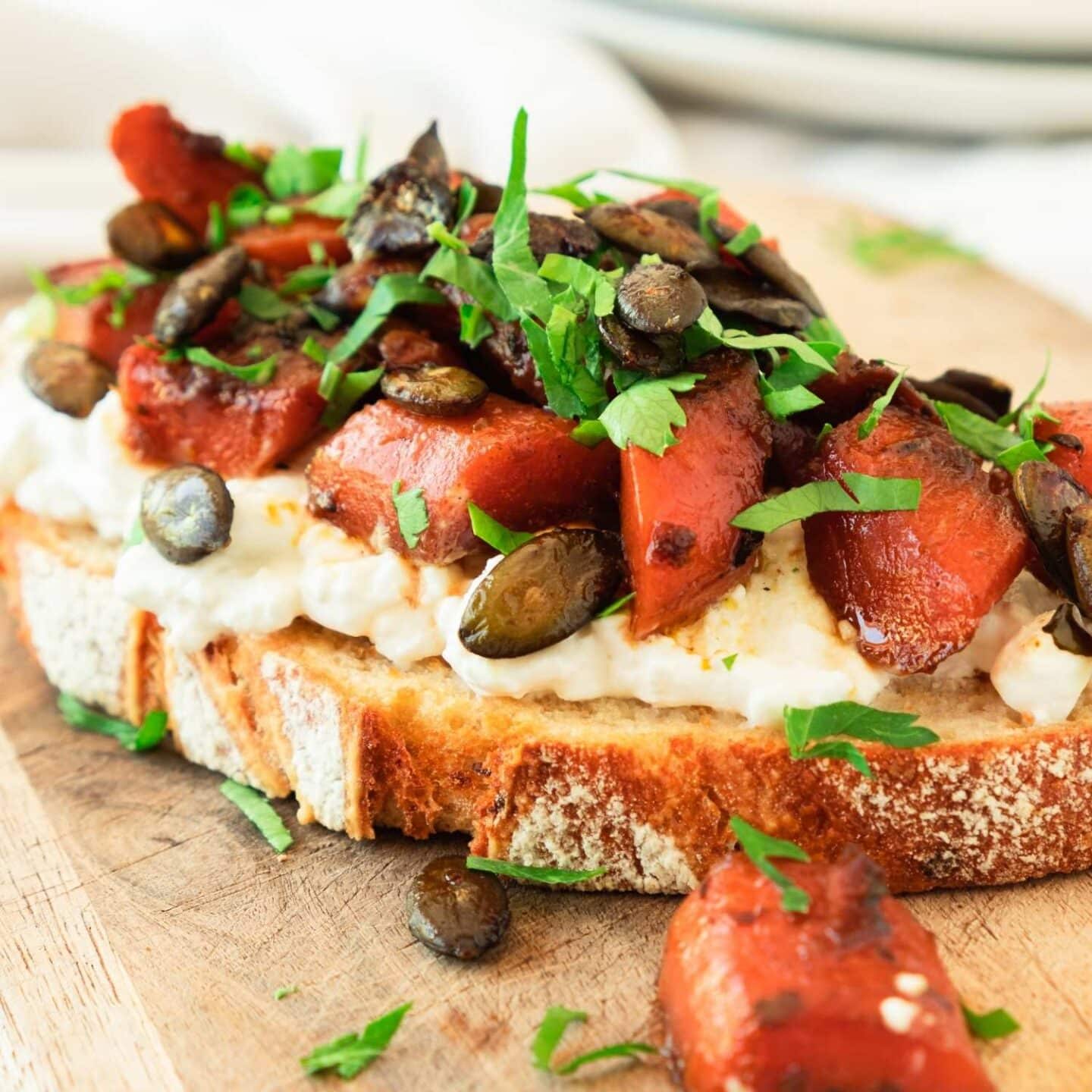 Cottage Cheese, Carrot & Honey Toast