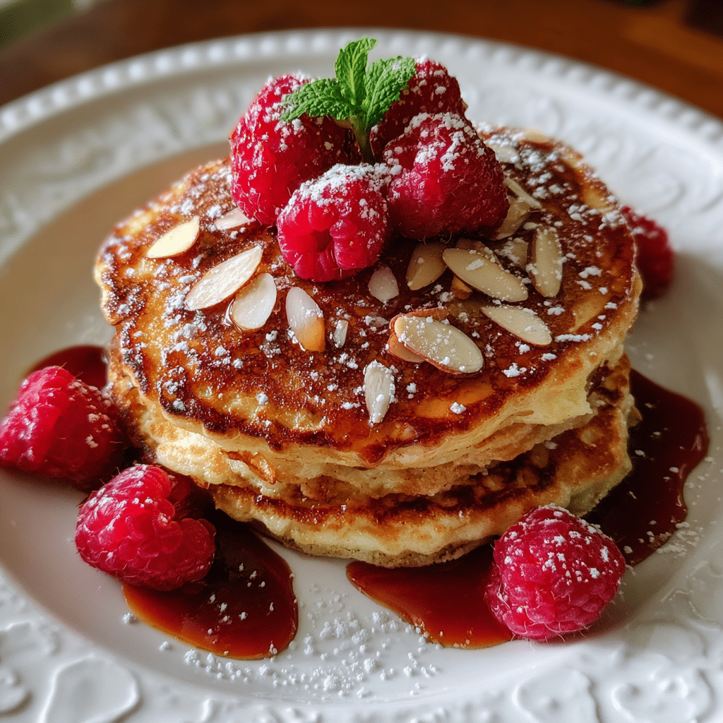 Best Raspberry Almond Cottage Cheese Pancakes in 15 Mins!