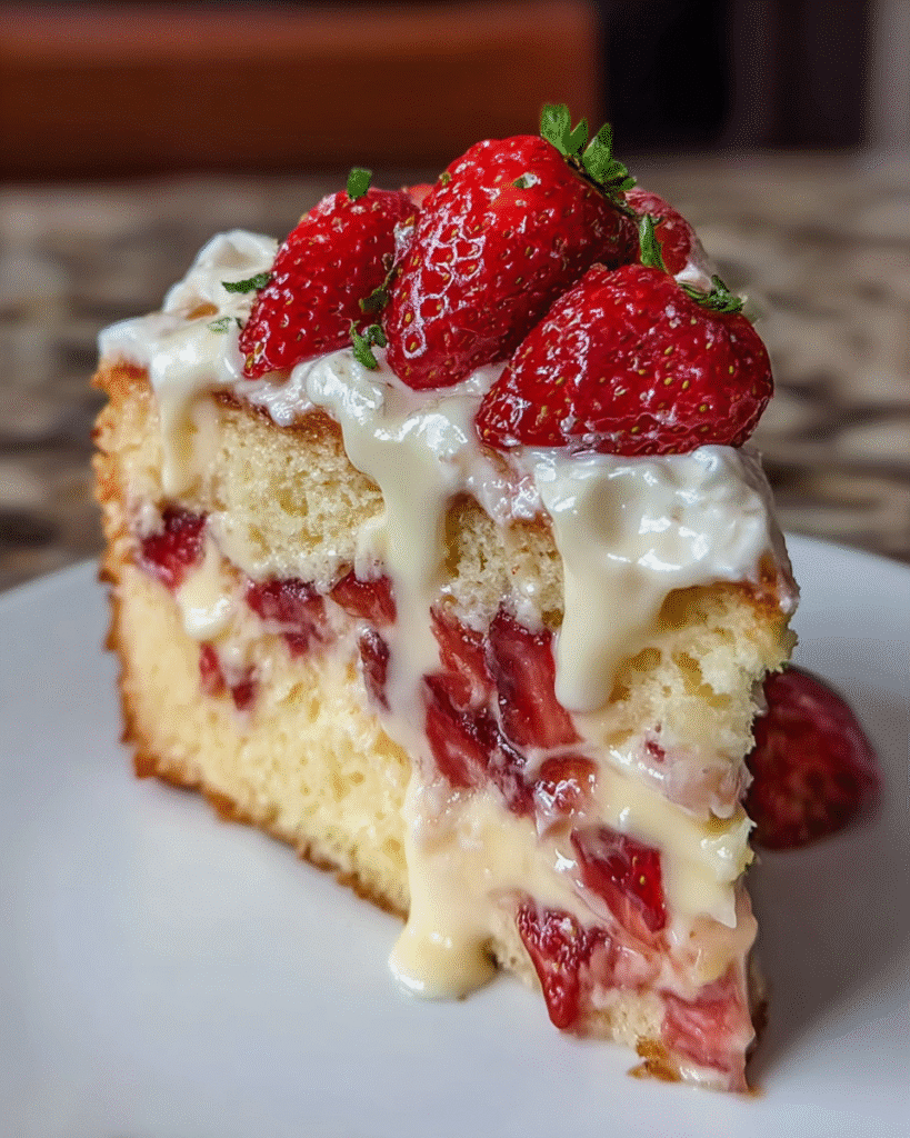 Best Strawberry Custard Delight Cake Recipe Youll Ever Taste