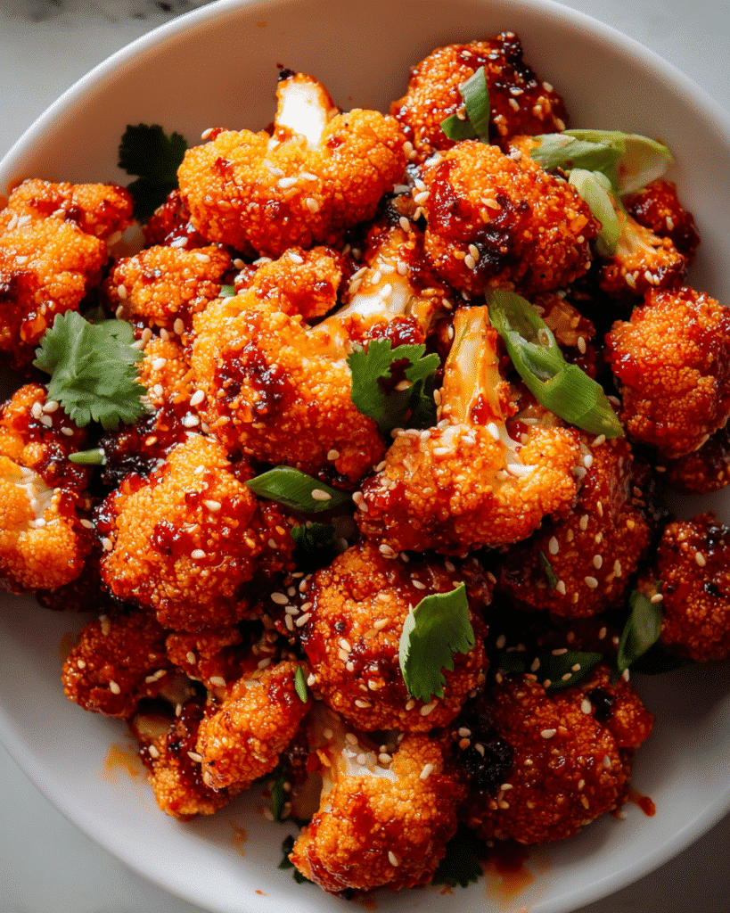 Gochujang Cauliflower Wings: Spicy Crispy Vegan Delight!