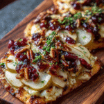 Crispy Flatbread Magic: Brie, Pear, and Cranberry Delight