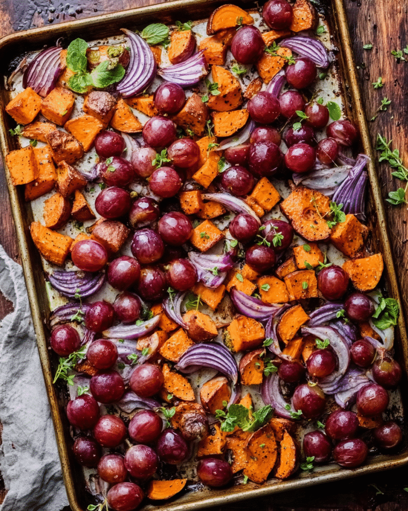 Sheet Pan Roasted Grapes: Sweet Potato Magic You'll Love