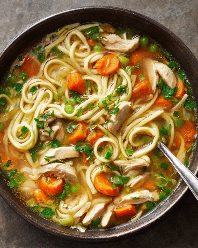 Classic Ginger Garlic Chicken Noodle Soup: Comfort in a Bowl!