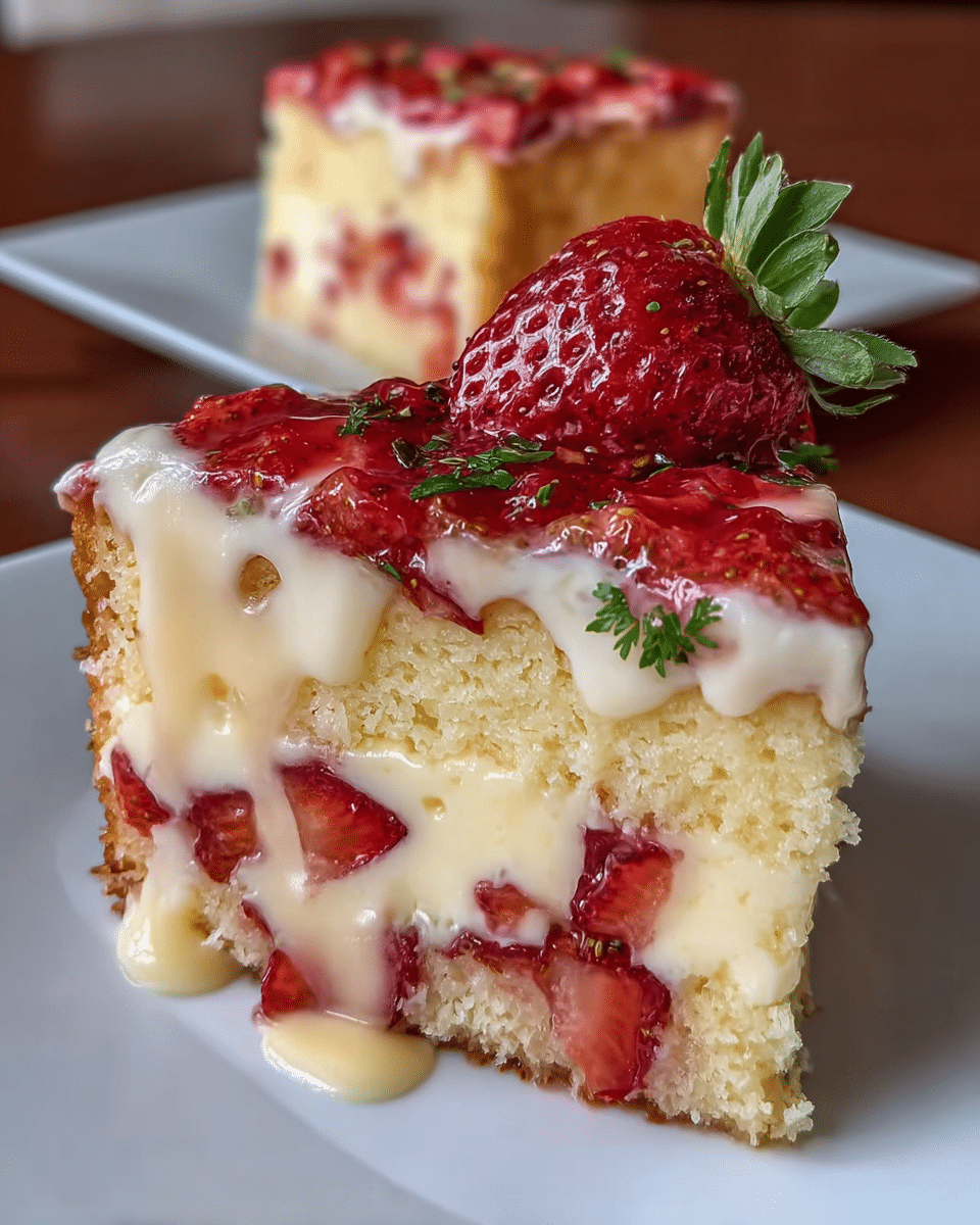 Best Strawberry Custard Delight Cake Recipe Youll Ever Taste