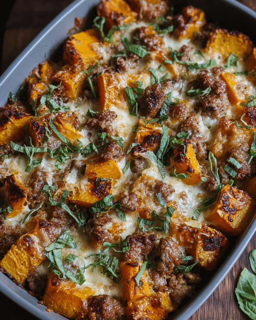Autumn Butternut Squash Sausage Bake: Cozy Fall Comfort!