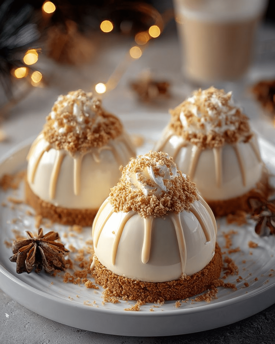 Gingerbread Latte Mousse Domes: Festive Dessert Magic!