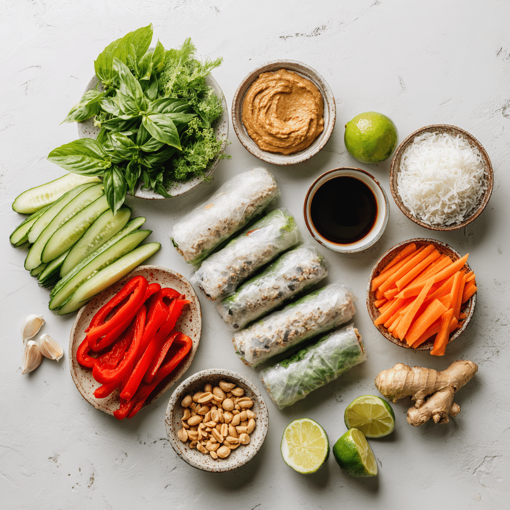 Vegan Spring Rolls: Crispy Fresh Delight with Peanut Sauce