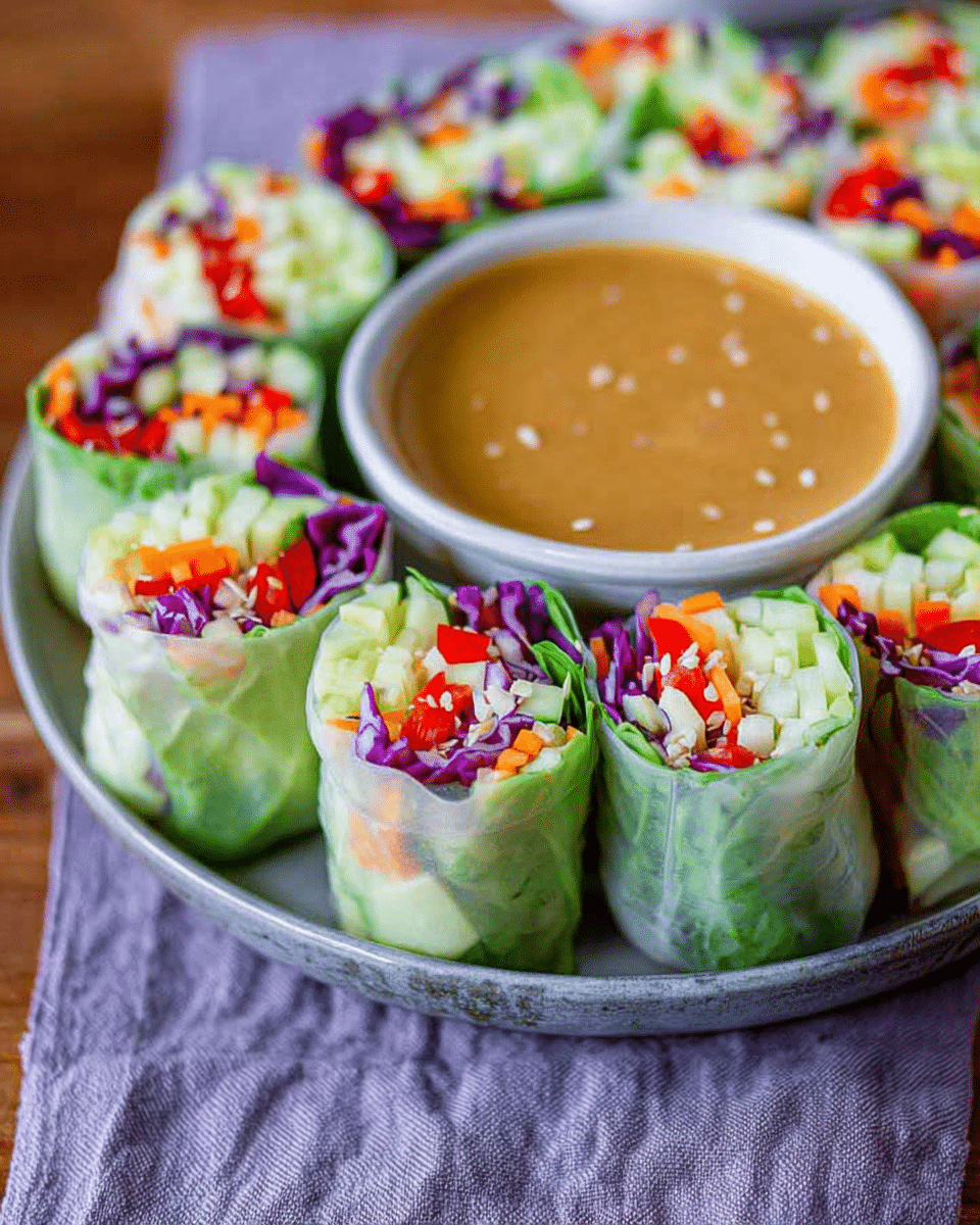 Vegan Spring Rolls: Crispy Fresh Delight with Peanut Sauce