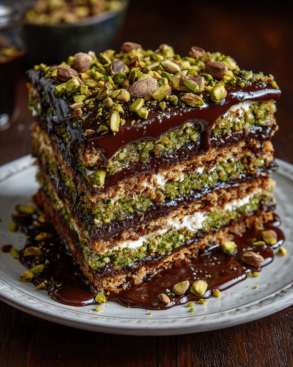 Layered Chocolate-Pistachio Cookie Cake: A Decadent Dessert Dream